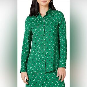 Green Floral Button-Up Shirt